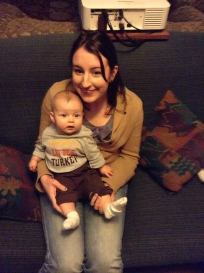 Me and my niece on Thanksgiving. I keep telling her to point her toes but she doesn't listen.