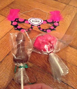 Penis chocolate! I got hugs and a nice tip too!