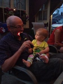 dad eating a flashlight