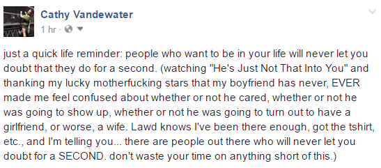facebook status screencap
